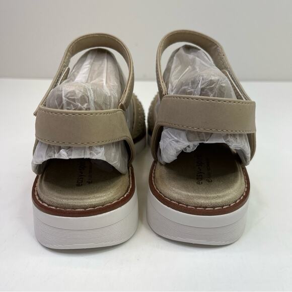 Easy Spirit Women's Jaela Embellished eFlex Flat sandals beige gold - 8.5 - Picture 9 of 12